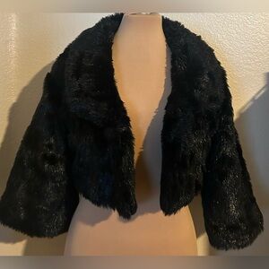 Elegant Black Faux Fur Jacket